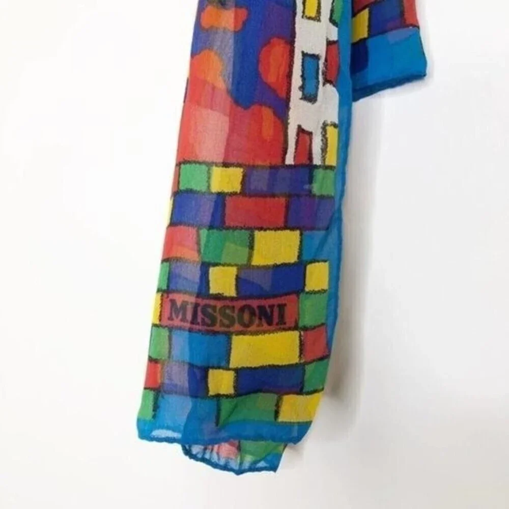 MISSONI Silk Colorful City Scarf